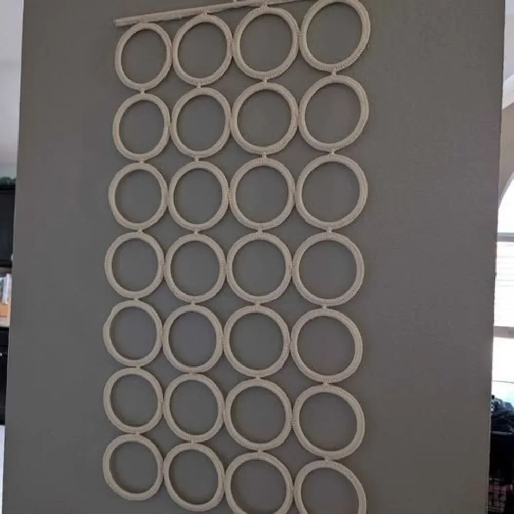 IKEA Komplement Tie Scarf Hanger 28 Belt Organizer Rack Holder Cream Macrame